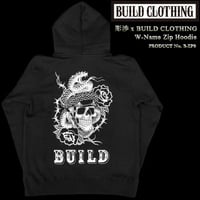 彫渉 x BUILD CLOTHING W-Name Zip Hoodie