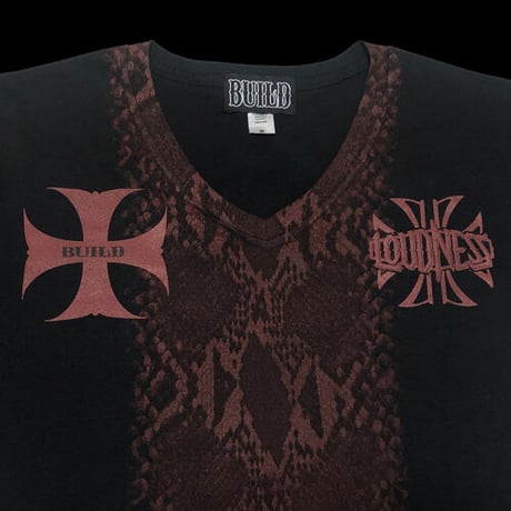 LOUDNESS x BUILD CLOTHING W-Name Phython V-Neck SS-T
