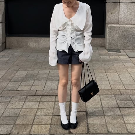 予約販売　Romantic Frill Sailor Collar Blouse