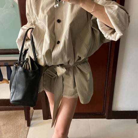 Short-Length Oversized Trench Coat