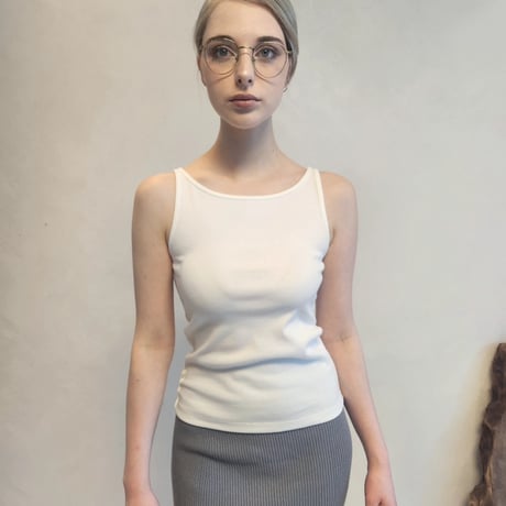 Ribbed square neck tank top