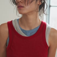 "Verso" Sheer ribbed sleeveless top