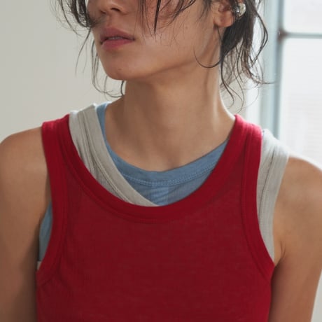 "Verso" Sheer ribbed sleeveless top