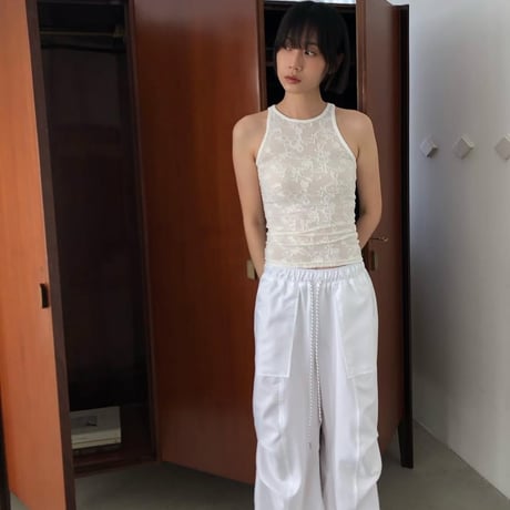 sheer floral lace tank top