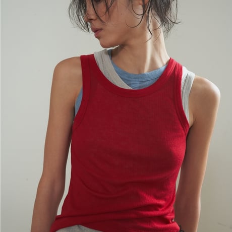 "Verso" Sheer ribbed sleeveless top