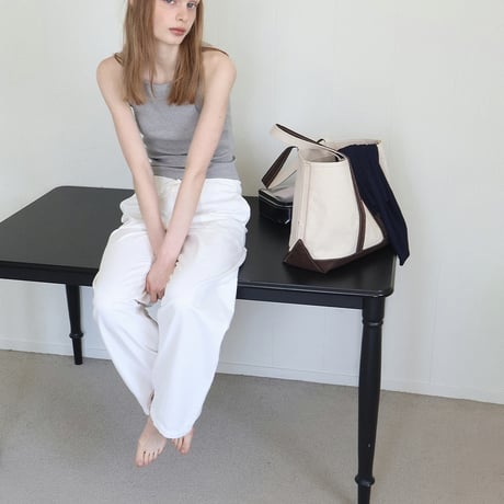 Ribbed square neck tank top
