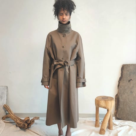 Classic highneck 2way trench coat
