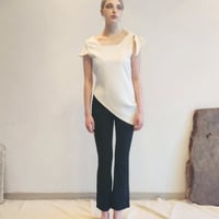 asymmetric draped bow shoulder top