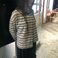 Striped Ribbon-Tie Cardigan