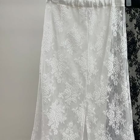 Floral lace midi skirt