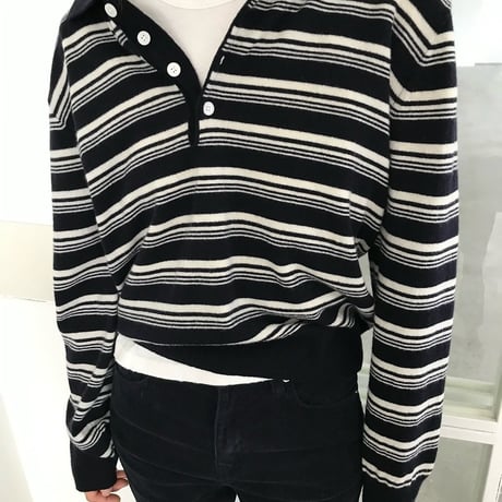 Striped Relaxed Fit Knit Polo