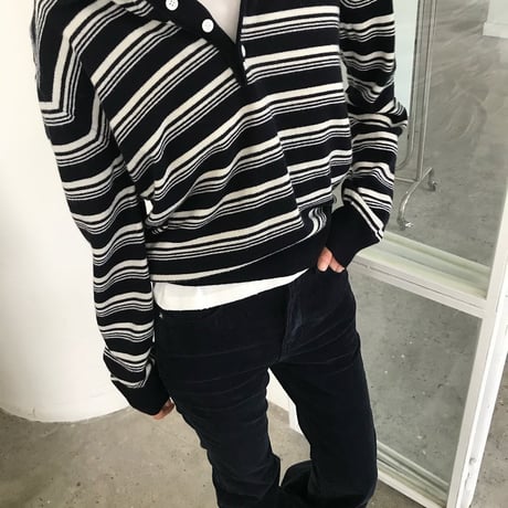 Striped Relaxed Fit Knit Polo
