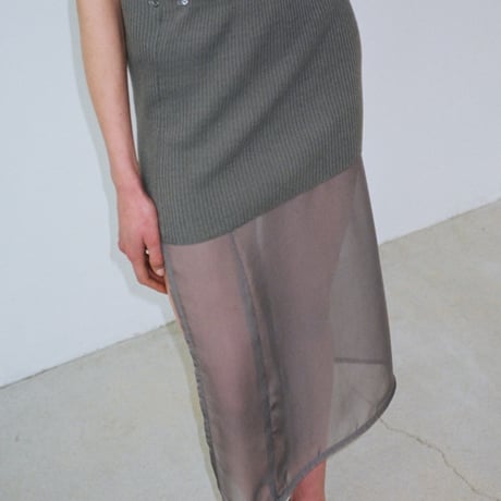 Sheer Overlay Midi Skirt