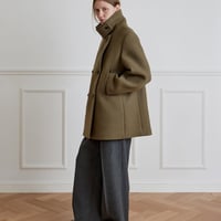 Modern Double-Breasted Short Wool Coat