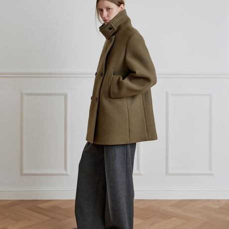 Modern Double-Breasted Short Wool Coat