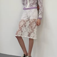 Floral lace midi skirt