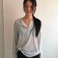 予約販売　Soft Stripe Henley Top