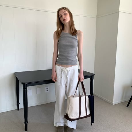 Ribbed square neck tank top