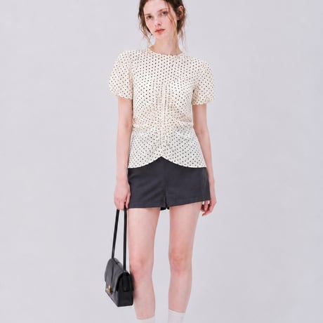 予約販売　Polka Dot Puff Blouse