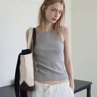 Ribbed square neck tank top
