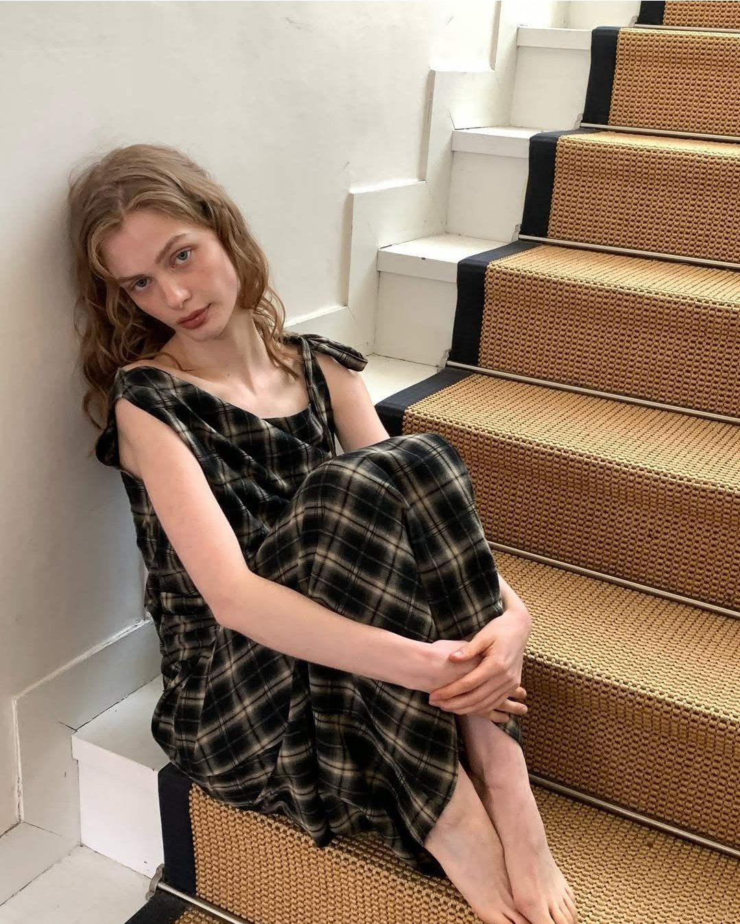 Ir　Draped plaid sleeveless dress Draped plaid sleeveless dress | Ir