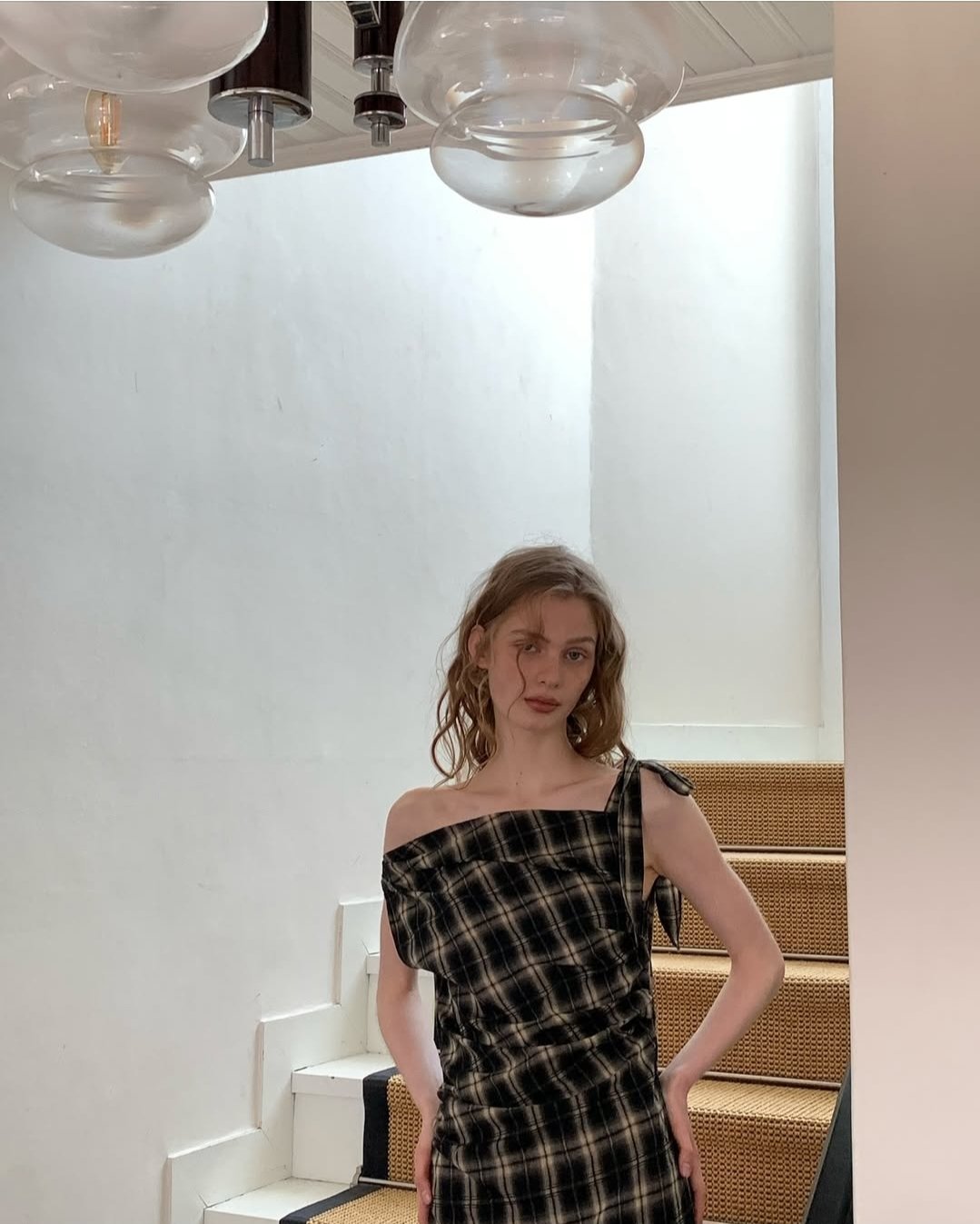 Ir　Draped plaid sleeveless dress Draped plaid sleeveless dress | Ir