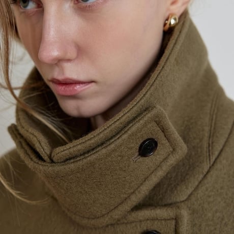 Modern Double-Breasted Short Wool Coat