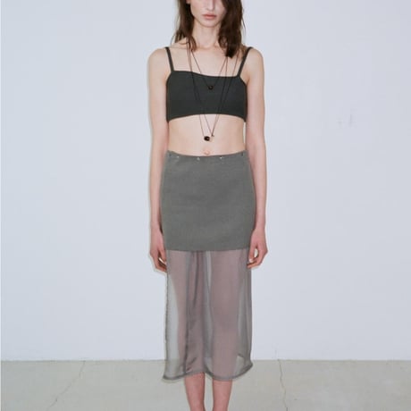 Sheer Overlay Midi Skirt