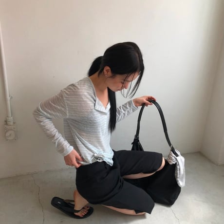 予約販売　Soft Stripe Henley Top