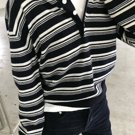 Striped Relaxed Fit Knit Polo