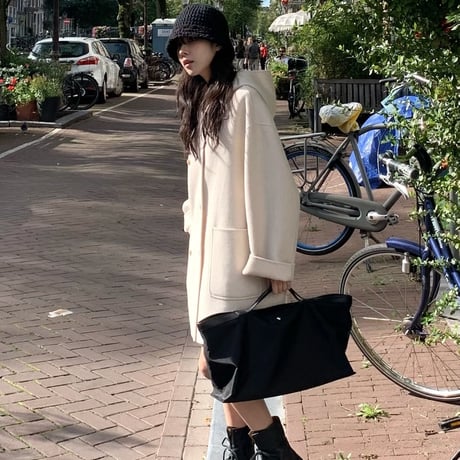 Cashmere Hooded Wool Coat
