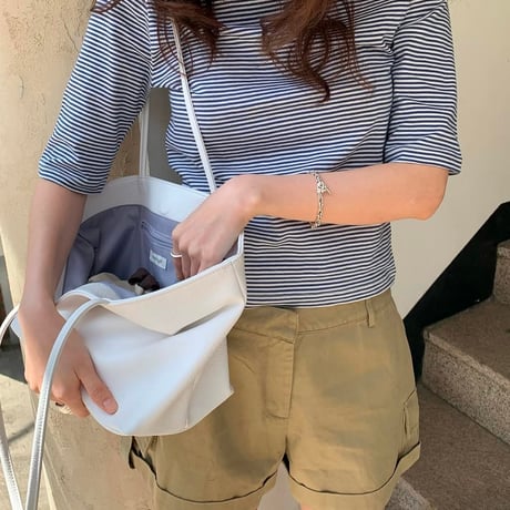予約販売　Boat Neck Stripe Top