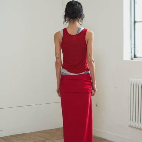 "Verso" Double Layered shirring skirt