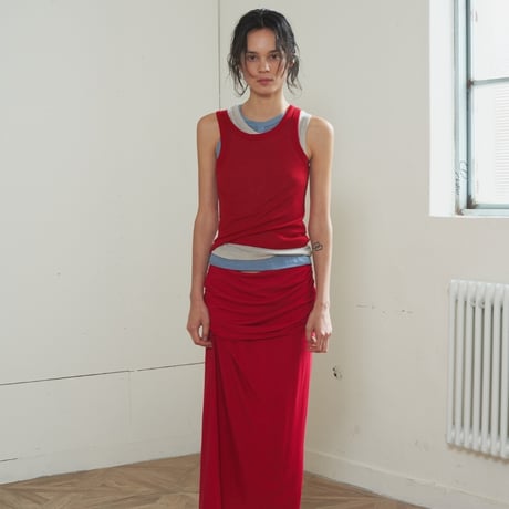 "Verso" Double Layered shirring skirt