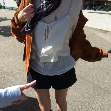 Front Ribbon Sheer Layered Top