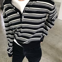 Striped Relaxed Fit Knit Polo