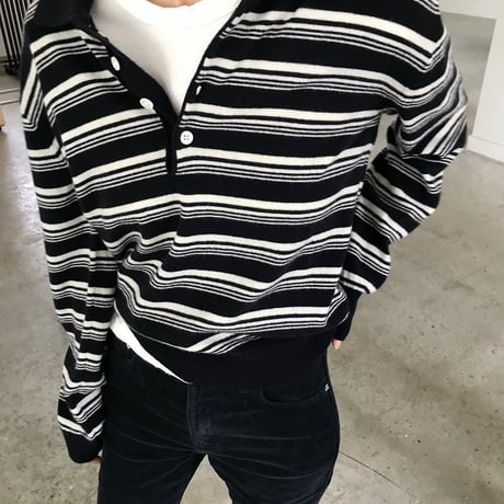 Striped Relaxed Fit Knit Polo