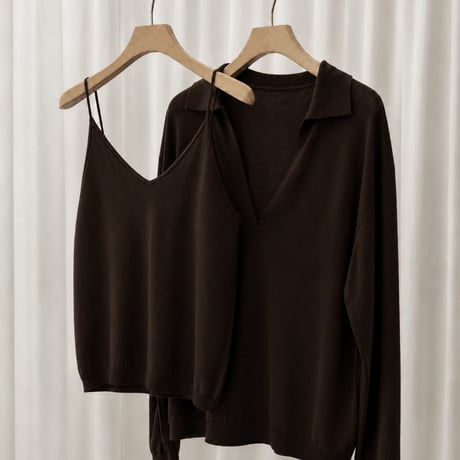 予約販売　Soft Draped V-Neck Collar knit