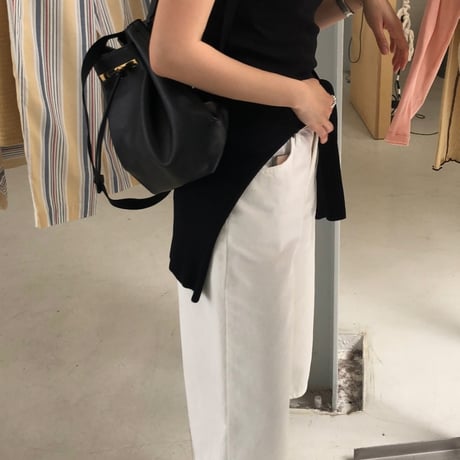 Ribbed square neck tank top