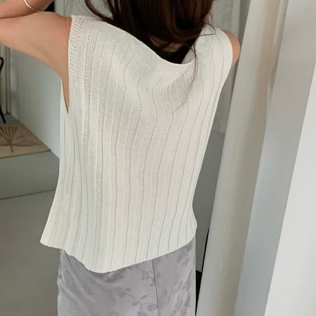 予約販売　Boat Neck summer Knit Top