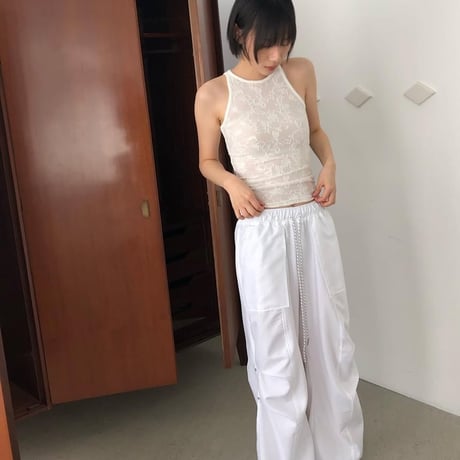 sheer floral lace tank top
