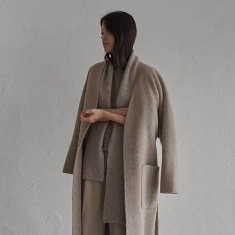 handmade nocollar long coat
