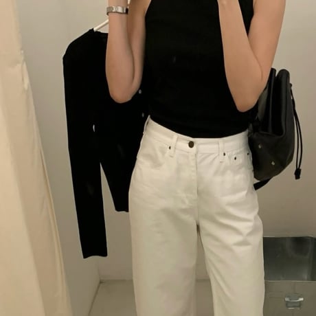 Ribbed square neck tank top