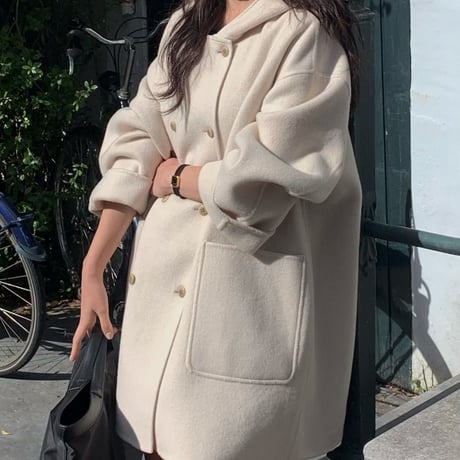 Cashmere Hooded Wool Coat