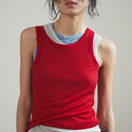 "Verso" Sheer ribbed sleeveless top