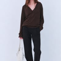 予約販売　Soft Draped V-Neck Collar knit
