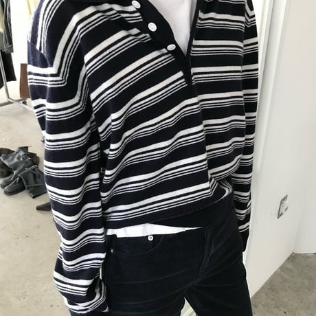 Striped Relaxed Fit Knit Polo