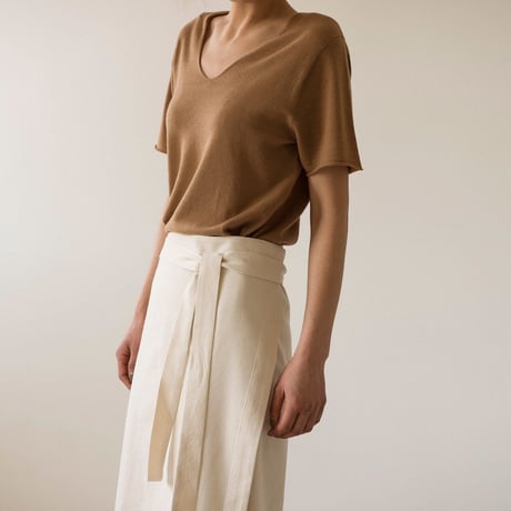 Wool knit short sleeves