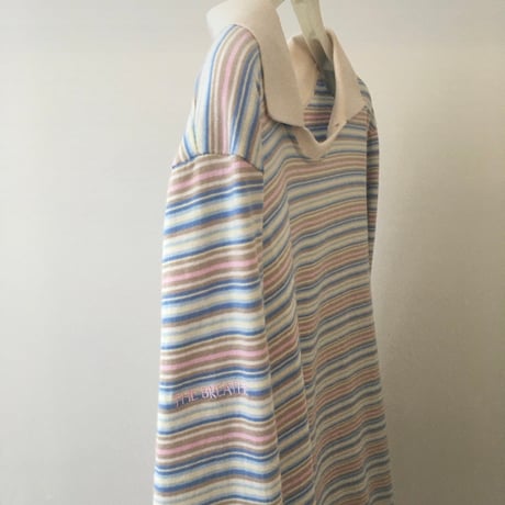 Pastel Wave Stripe Knit Polo