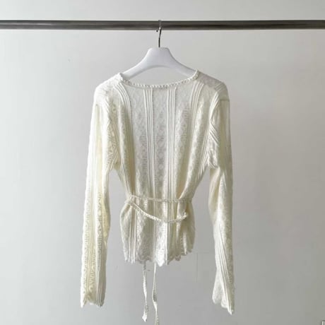 最終予約販売　Delicate Lace Tie-Front Blouse